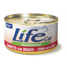 Life cat вологий корм для котів, з Курячим філе та Креветками, банка 85 грам