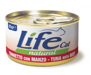 Life cat вологий корм для котів, з Курячим філе та Креветками, банка 85 грам