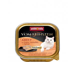 Animonda Vom Feinsten, вологий корм для котів з м'ясом курки, лососем та шпинатом
