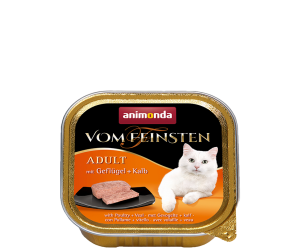 Animonda Vom Feinsten, вологий корм для котів з м'ясом  домашньої птиці та телятиною