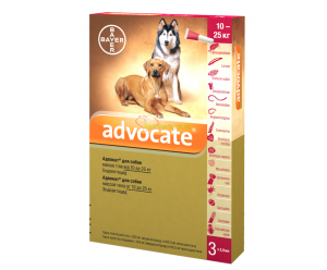 Bayer ADVOCATE краплі від бліх та кліщів для собак вагою 10-25кг