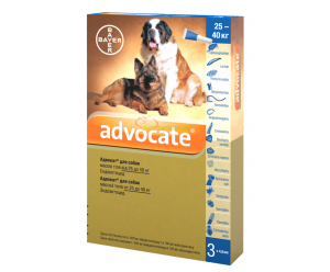 Bayer ADVOCATE краплі від бліх та кліщів для собак вагою 25-40кг