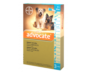 Bayer ADVOCATE краплі від бліх та кліщів для собак вагою 4-10кг