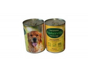 Baskerville Super Premium, вологий корм для собак з півенем та рисом 