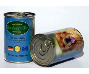 Baskerville Super Premium, вологий корм для собак з Ягням та Півнем