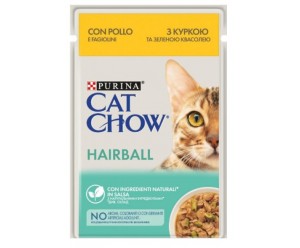 Purina Cat Chow Hairball, вологий корм для котів з Куркою та зеленою квасолею 85гр.