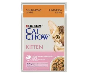 Purina Cat Chow Kitten, вологий корм для кошенят з Індичкою та Цукіні 85гр.