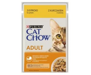Purina Cat Chow Adult, вологий корм для котів з Куркою та Цукіні 85гр.