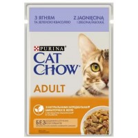 Purina Cat Chow Adult, вологий корм для котів з Ягням та зеленою квасолею 85гр.