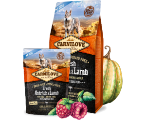 Carnilove Fresh Ostrich & Lamb for Small-Breed Dogs, беззерновий корм з Страусом та Ягням