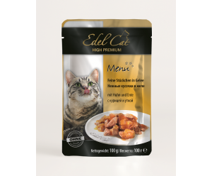 Edel Cat, вологий корм для котів з Куркою та Качкою в желе 100 гр