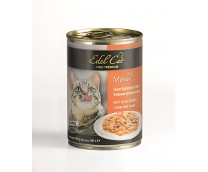 Edel Cat, вологий корм для котів з трьома видами мяса птиці 400 гр