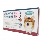 Simparica Trio жувальні таблетки від бліх та глистів для собак вагою 10,1-20кг