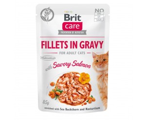 Brit Care Cat вологий корм для котів філе в соусі пікантний Лосось