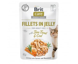 Brit Care Cat вологий корм для котів Тріска та Форель в желе
