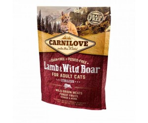Carnilove Cat Lamb & Wild Boar - Sterilised Сухий корм для стерилізованих котів з Ягням та Кабаном