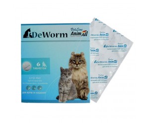 AnimAll DeWorm VetLine Антигельмінтик для котів та кошенят 6 таблеток