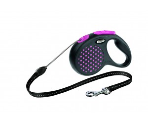 Flexi Design S Cord 5м.рожевий рулетка-повідець для собак до 12кг Трос