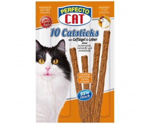 Perfecto Cat ласощі для котів, палички з Птицею і Печінкою (10шт)