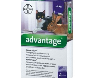 Bayer Advantage 80 АДВАНТЕЙДЖ  краплі від бліх та кліщів для кішок 4кг.