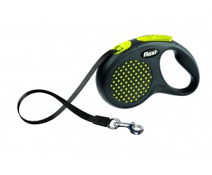 Flexi Design M Tape 5м.жовтий рулетка-повідець для собак до 25кг Стрічка