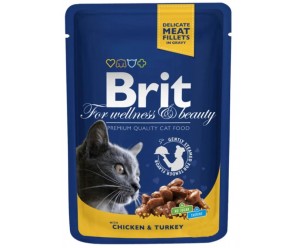 Brit Premium Cat вологий корм Курка та Індичка 100гр