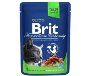 Brit Premium Cat вологий корм для стерилізованих Курка 100гр