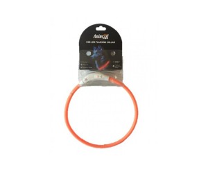 AnimAll нашийник LED 50см для собак помаранчевий (з підзарядкою USB)
