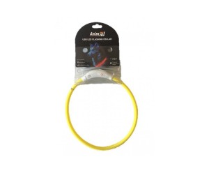 AnimAll нашийник LED 70см для собак жовтий (з підзарядкою USB)