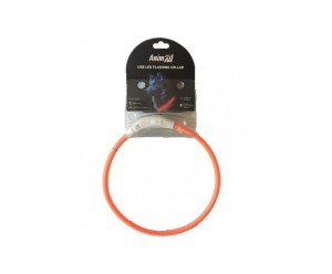 AnimAll нашийник LED 70см для собак помаранчевий (з підзарядкою USB)