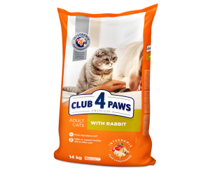 CLUB 4 PAWS Клуб 4 Лапи, сухий повнораціонний корм для дорослих котів з Кроликом