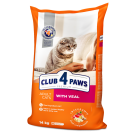 CLUB 4 PAWS Клуб 4 Лапи, сухий повнораціонний корм для дорослих котів з Телятиною
