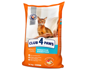 CLUB 4 PAWS Клуб 4 Лапи, сухий повнораціонний корм для котів з чутливим травленням