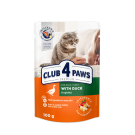 CLUB 4 PAWS Клуб 4 Лапи, вологий корм для дорослих котів з Качкою в соусі 100гр.