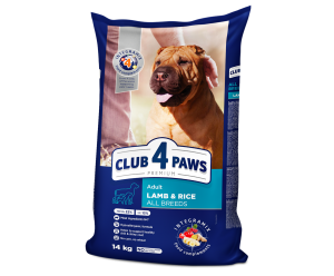 CLUB 4 PAWS Premium Клуб 4 Лапи, сухий гипоалергенний повнораціонний корм для собак всіх порід з Ягням