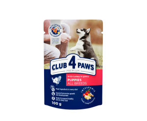 CLUB 4 PAWS Клуб 4 Лапи, вологий корм для цуценят з Індичкою в соусі