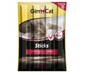 GimCat Sticks ласощі для котів, палички з Птицею і Печінкою (4шт)