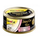 GimCat Shiny Cat Filet Вологий корм шматочки Курячого філе з Креветками в бульйоні 70 гр