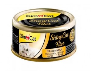 GimCat Shiny Cat Filet Вологий корм шматочки Курки та Манго в бульйоні 70 гр