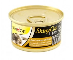 GimCat Shiny Cat in jelly Вологий корм для кішок Тунець з Креветками та солодом в желе 70 гр