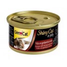 GimCat Shiny Cat in jelly Вологий корм для кішок з Куркою та Креветками і солодом в желе 70 гр