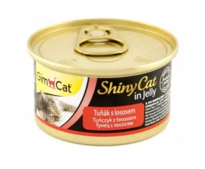 GimCat Shiny Cat in jelly Вологий корм для кішок Тунець з Лососем в желе 70 гр