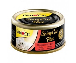 GimCat Shiny Cat Filet, Вологий корм для котів з Тунцем та Лососем 70гр