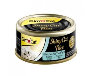 GimCat Shiny Cat Filet, Вологий корм для котів з Куркою та Тунцем 70гр