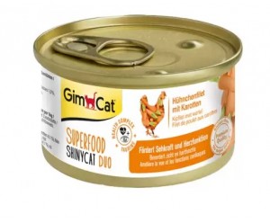 GimCat Shiny Cat Superfood  Duo Вологий корм для кішок з Куркою та Морквою в бульйоні 70 гр