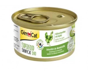 GimCat Shiny Cat  Superfood Duo Вологий корм для кішок з Куркою та Яблуком в бульйоні 70 гр