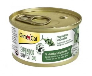 GimCat Shiny CatSuperfood  Duo Вологий корм для кішок Тунець з Цукіні в бульйоні 70 гр