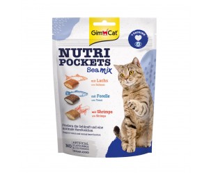 GimCat Nutri Pockets Sea Mix Вітамінні ласощі для котів  Морський мікс