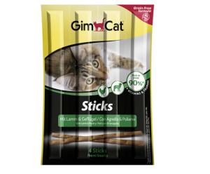 GimCat Sticks ласощі для котів, палички з Ягням і Птицею (4шт)