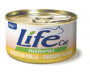 Life cat вологий корм для котів, з Курячим філе, банка 85 грам
